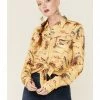 Roper Women's Retro Rodeo Print Yellow Western Snap Shirt -Roper Shop 2000346323 700 P1