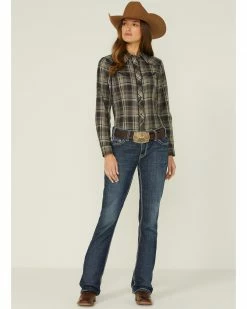 Roper Women's Plaid Embroidered Black Long Sleeve Western Shirt -Roper Shop 2000346324 001 P4