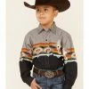 Roper Boys' Southwestern Trail Border Print Long Sleeve Snap Western Shirt Black 2 Roper Boys' Southwestern Trail Border Print Long Sleeve Snap Western Shirt Black -Roper Shop 2000346401 001 P1