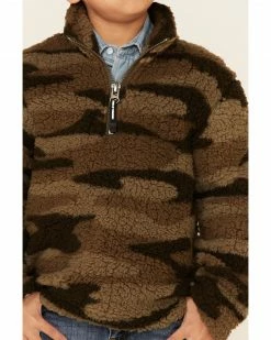Roper Boys' Green Camo Print Polar Fleece 1/4 Zip Pullover 9 Roper Boys' Green Camo Print Polar Fleece 1/4 Zip Pullover -Roper Shop 2000346410 300 P3