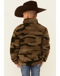 Roper Boys' Green Camo Print Polar Fleece 1/4 Zip Pullover 10 Roper Boys' Green Camo Print Polar Fleece 1/4 Zip Pullover -Roper Shop 2000346410 300 P4