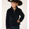 Roper Boys' Polar Fleece 1/4 Zip Front Pullover  Black -Roper Shop 2000346411 001 P1