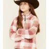 Roper Girls' Pink Buffalo Plaid Polar Fleece 1/4 Zip Pullover 1 Roper Girls' Pink Buffalo Plaid Polar Fleece 1/4 Zip Pullover -Roper Shop 2000346466 650 P1