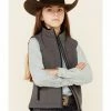 Roper Girls' Heather Grey Tech Fleece Zip-Front Softshell Vest 1 Roper Girls' Heather Grey Tech Fleece Zip-Front Softshell Vest -Roper Shop 2000346472 020 P1