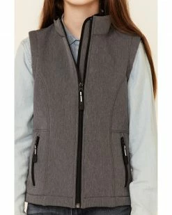 Roper Girls' Heather Grey Tech Fleece Zip-Front Softshell Vest 9 Roper Girls' Heather Grey Tech Fleece Zip-Front Softshell Vest -Roper Shop 2000346472 020 P3