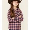 Roper Girls' Plaid Thermal Lined Snap-Front Hooded Jacket Blue 1 Roper Girls' Plaid Thermal Lined Snap-Front Hooded Jacket Blue -Roper Shop 2000346475 400 P1