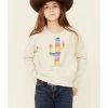 Roper Girls' Cream Rainbow Cactus Graphic Pullover Fleece Sweatshirt White 1 Roper Girls' Cream Rainbow Cactus Graphic Pullover Fleece Sweatshirt White -Roper Shop 2000346476 100 P1