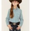 Roper Girls' Ice Crystal Geo Print Long Sleeve Snap Western Shirt  -Roper Shop 2000346478 400 P1