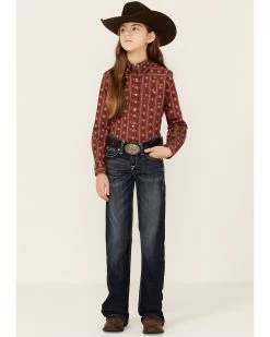 Roper Girls' Geo Print Long Sleeve Western Shirt -Roper Shop 2000346479 600 P4