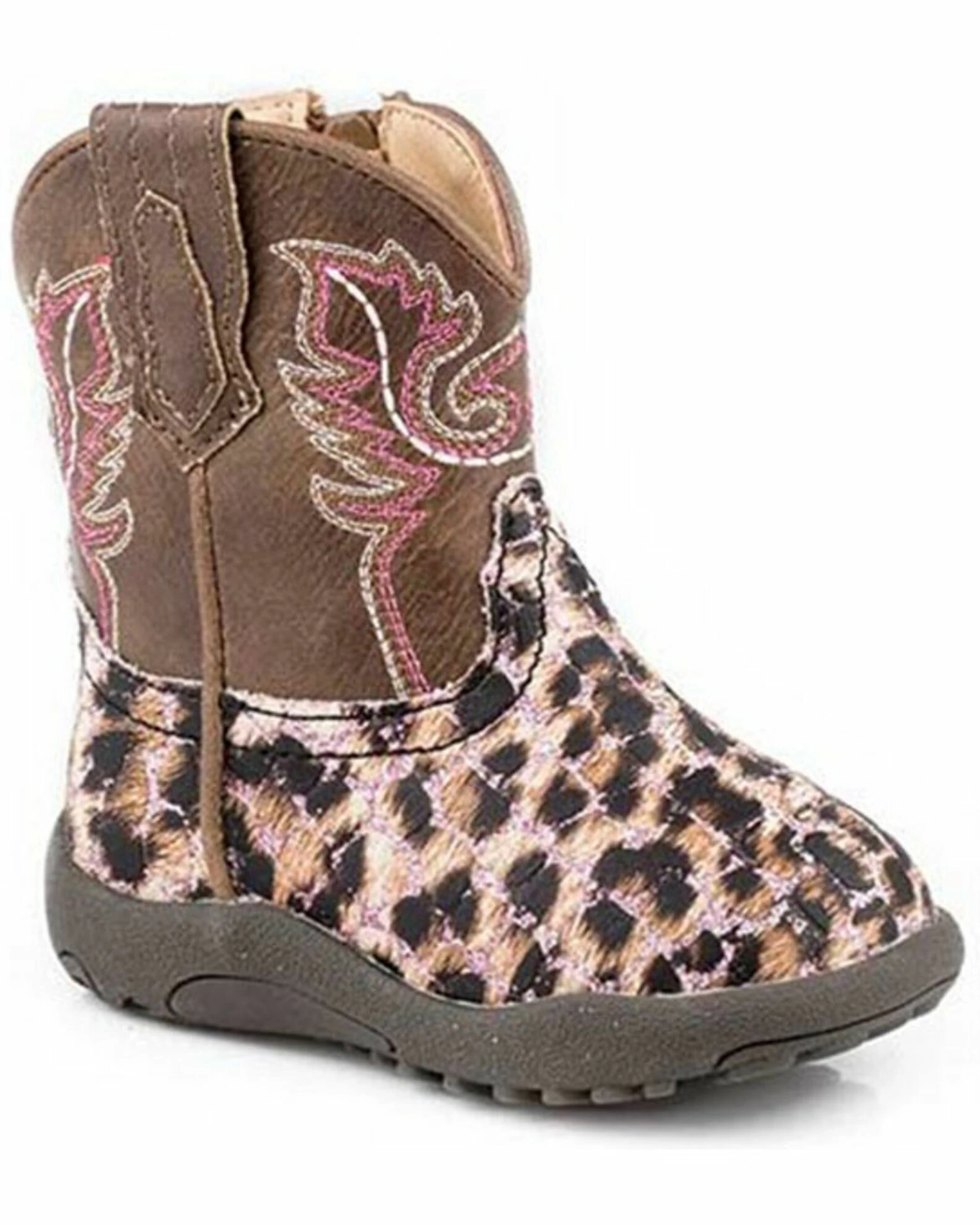 Roper Infant Girls' Glitter Leopard Poppet Boots - Round Toe For Infant-Girls' 3 Roper Infant Girls' Glitter Leopard Poppet Boots - Round Toe For Infant-Girls'