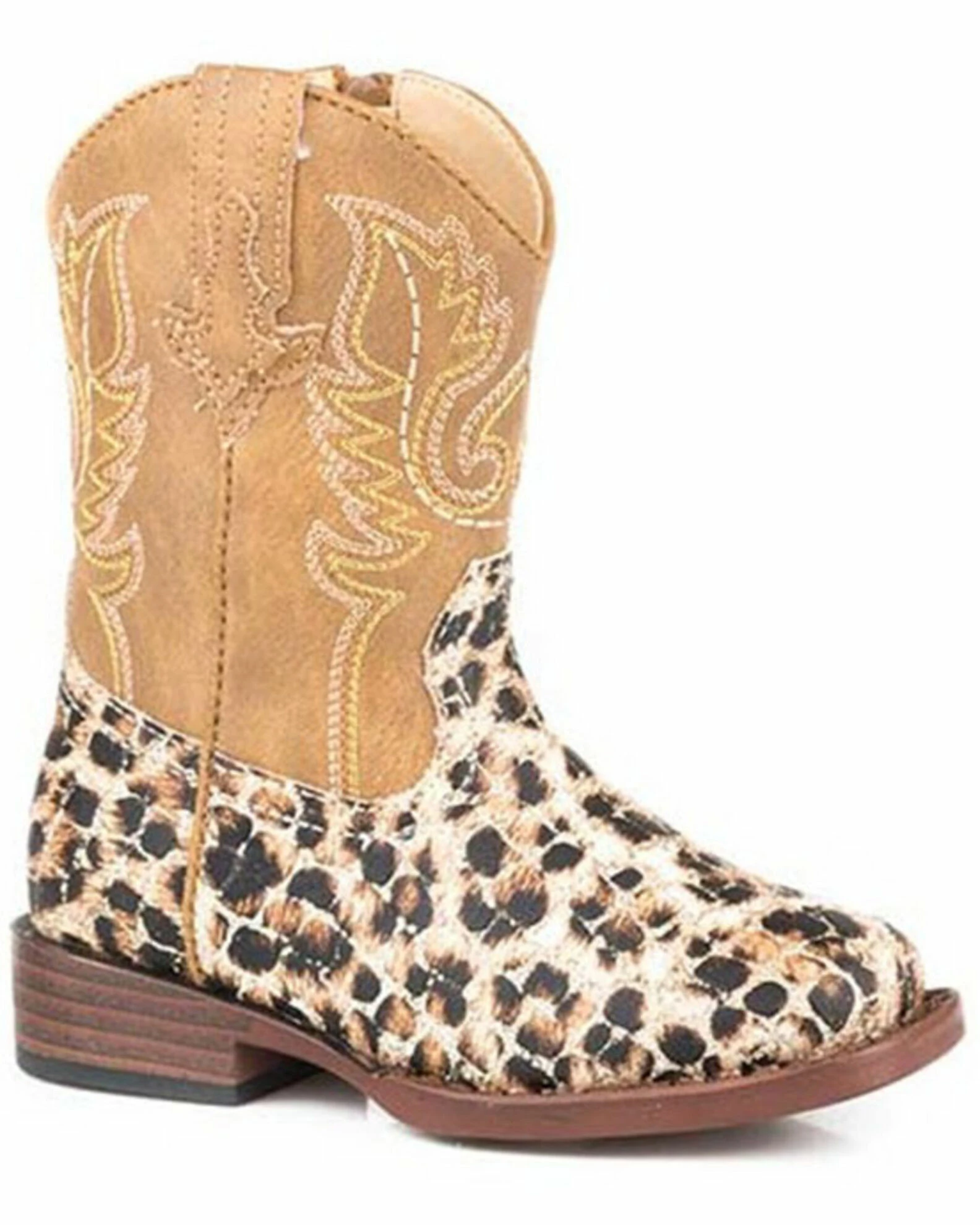 Roper Toddler Girls' Glitter Leopard Western Boots - Square Toe For Toddler-Girls' 3 Roper Toddler Girls' Glitter Leopard Western Boots - Square Toe For Toddler-Girls'