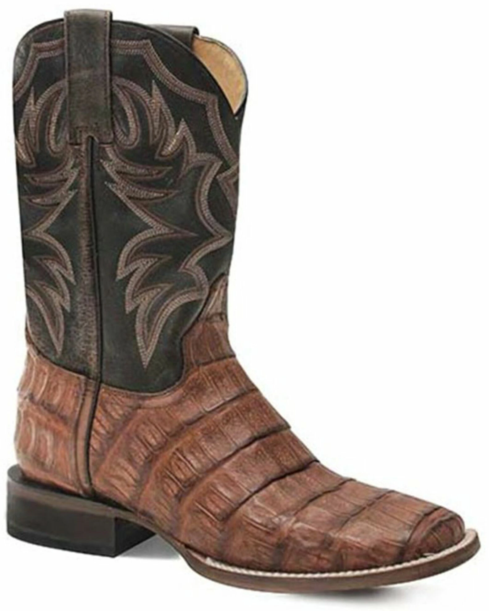 Roper Men's Cody Exotic Caiman Skin Western Boots - Broad Square Toe 3 Roper Men's Cody Exotic Caiman Skin Western Boots - Broad Square Toe