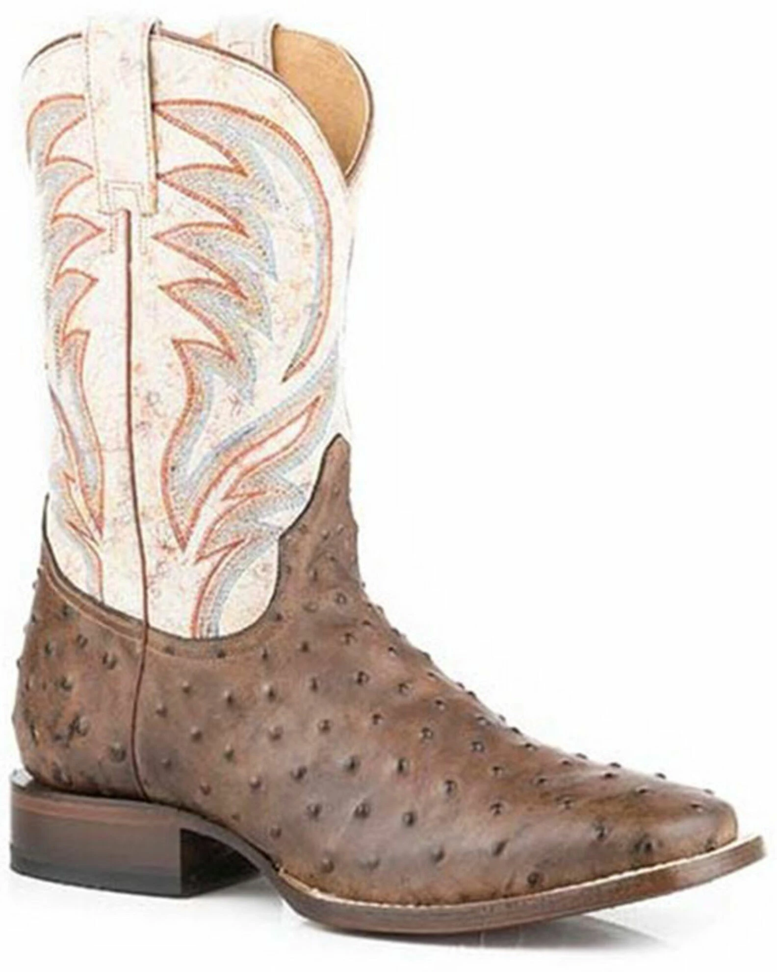 Roper Men's Ostrich Print Western Boots - Square Toe 3 Roper Men's Ostrich Print Western Boots - Square Toe