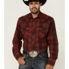 Roper Men's Red & Charcoal Ombre Plaid Long Sleeve Snap Western Shirt 2 Roper Men's Red & Charcoal Ombre Plaid Long Sleeve Snap Western Shirt -Roper Shop 2000349682 600 P1