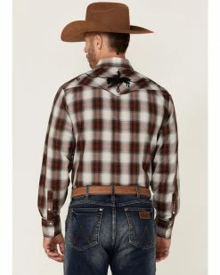 Roper Men's Multi Plaid Embroidered Horse Long Sleeve Snap Western Shirt Maroon 10 Roper Men's Multi Plaid Embroidered Horse Long Sleeve Snap Western Shirt Maroon -Roper Shop 2000349684 642 P4