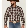 Roper Men's Wine Plaid Long Sleeve Snap Western Shirt Maroon 2 Roper Men's Wine Plaid Long Sleeve Snap Western Shirt Maroon -Roper Shop 2000349685 642 P1