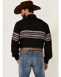 Roper Men's Black & Wine Border Stripe Long Sleeve Snap Western Shirt  -Roper Shop 2000349687 001 P4