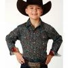 Roper Boys' Paisley Print Long Sleeve Snap Western Shirt Brown 1 Roper Boys' Paisley Print Long Sleeve Snap Western Shirt Brown -Roper Shop 2000352126 200 P1