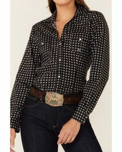 Roper Women's Black Geo Print Long Sleeve Western Shirt -Roper Shop 2000352236 001 P2