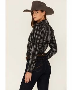 Roper Women's Black Geo Print Long Sleeve Western Shirt -Roper Shop 2000352236 001 P3