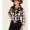 Roper Women's Plaid Print Long Sleeve Snap Western Shirt Black 2 Roper Women's Plaid Print Long Sleeve Snap Western Shirt Black -Roper Shop 2000352242 001 P1