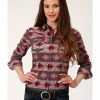 Roper Women's Red Southwestern Print Snap Western Shirt 1 Roper Women's Red Southwestern Print Snap Western Shirt -Roper Shop 2000352246 600 P1