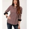 Roper Women's Red Diamond Print Snap Western Shirt -Roper Shop 2000352250 600 P1