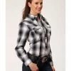 Roper Women's Black & White Plaid Snap Front Western Shirt 2 Roper Women's Black & White Plaid Snap Front Western Shirt -Roper Shop 2000352253 001 P1
