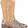 Roper Girls' Glitter Leopard Faux Leather Western Boot - Square Toe -Roper Shop 2000352566 902 P1