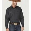 Roper Men's Charcoal Popiln Long Sleeve Snap Western Shirt  -Roper Shop 2000354125 022 P1