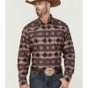 Roper Men's Red Horizontal Southwestern Stripe Long Sleeve Snap Western Shirt 1 Roper Men's Red Horizontal Southwestern Stripe Long Sleeve Snap Western Shirt -Roper Shop 2000354130 600 P1