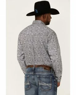 Roper Men's Black Hills Medallion Paisley Print Long Sleeve Button-Down Western Shirt  -Roper Shop 2000354133 001 P4
