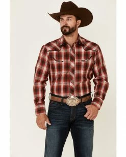 Roper Men's Red Fancy Plaid Long Sleeve Snap Western Shirt  -Roper Shop 2000354134 600 P1 1