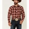 Roper Men's Red Fancy Plaid Long Sleeve Snap Western Shirt  -Roper Shop 2000354134 600 P1