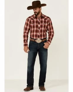Roper Men's Red Fancy Plaid Long Sleeve Snap Western Shirt  -Roper Shop 2000354134 600 P2