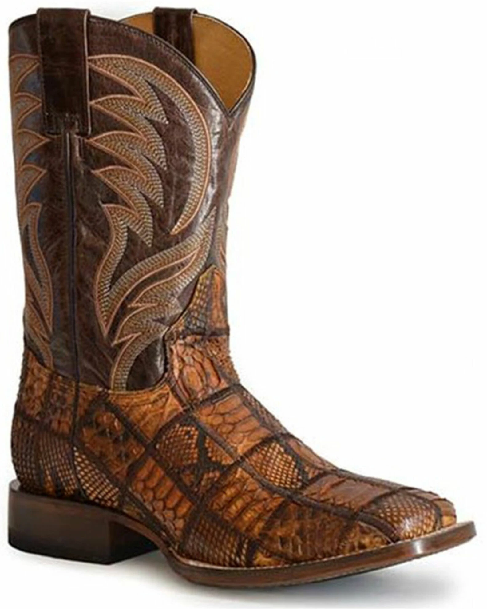 Roper Men's Python Check Western Boots - Square Toe 3 Roper Men's Python Check Western Boots - Square Toe