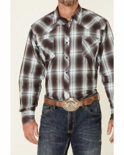 Roper Men's Cinder Large Plaid Long Sleeve Snap Western Shirt Blue 9 Roper Men's Cinder Large Plaid Long Sleeve Snap Western Shirt Blue -Roper Shop 2000354506 400 P3