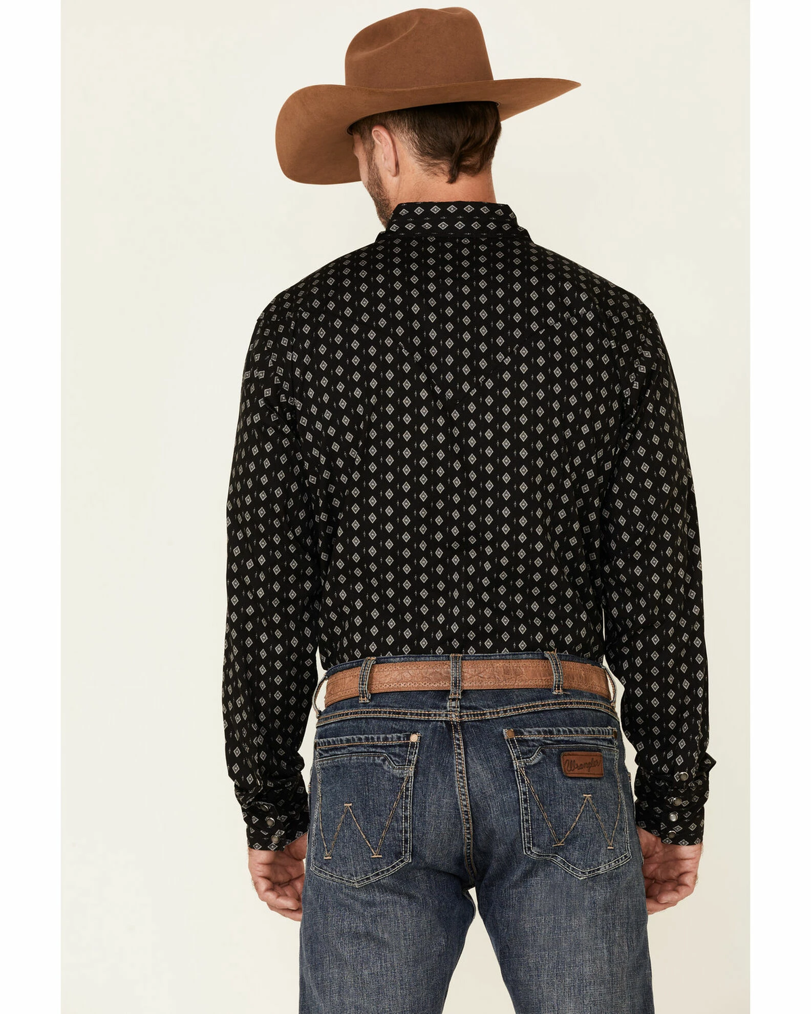 Roper Men's Navy Diamond Southwestern Stripe Long Sleeve Snap Western Shirt 6 Roper Men's Navy Diamond Southwestern Stripe Long Sleeve Snap Western Shirt - Image 4