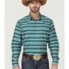Roper Men's West Made Southwestern Print Long Sleeve Snap Western Shirt   Blue -Roper Shop 2000355254 400 P1