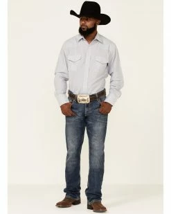 Roper Men's Pin Stripe Long Sleeve Snap Western Shirt Blue 8 Roper Men's Pin Stripe Long Sleeve Snap Western Shirt Blue -Roper Shop 2000355256 400 P2
