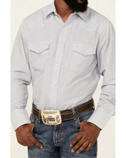 Roper Men's Pin Stripe Long Sleeve Snap Western Shirt Blue 9 Roper Men's Pin Stripe Long Sleeve Snap Western Shirt Blue -Roper Shop 2000355256 400 P3