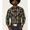 Roper Men's Olive Large Plaid Long Sleeve Snap Western Shirt  Green -Roper Shop 2000355258 300 P1