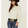 Roper Women's Floral Print Long Sleeve Snap Western Shirt Cream 2 Roper Women's Floral Print Long Sleeve Snap Western Shirt Cream -Roper Shop 2000358905 110 P1