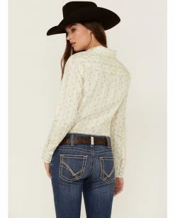Roper Women's Floral Print Long Sleeve Snap Western Shirt Cream 9 Roper Women's Floral Print Long Sleeve Snap Western Shirt Cream -Roper Shop 2000358905 110 P3