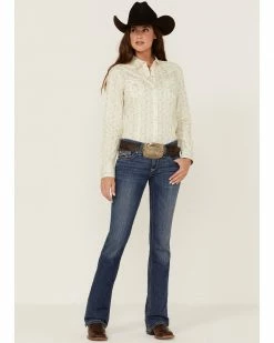 Roper Women's Floral Print Long Sleeve Snap Western Shirt Cream 10 Roper Women's Floral Print Long Sleeve Snap Western Shirt Cream -Roper Shop 2000358905 110 P4