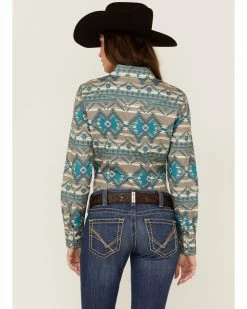Roper Women's Southwestern Print Long Sleeve Snap Western Shirt Brown 9 Roper Women's Southwestern Print Long Sleeve Snap Western Shirt Brown -Roper Shop 2000358910 200 P3