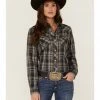 Roper Women's Plaid Print Long Sleeve Snap Western Shirt Navy 1 Roper Women's Plaid Print Long Sleeve Snap Western Shirt Navy -Roper Shop 2000358913 410 P1