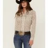 Roper Women's Floral Stripe Print Long Sleeve Snap Western Shirt Brown 1 Roper Women's Floral Stripe Print Long Sleeve Snap Western Shirt Brown -Roper Shop 2000358927 200 P1