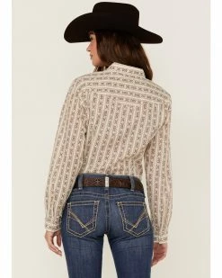 Roper Women's Floral Stripe Print Long Sleeve Snap Western Shirt Brown 9 Roper Women's Floral Stripe Print Long Sleeve Snap Western Shirt Brown -Roper Shop 2000358927 200 P3