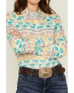 Roper Women's Buffalo Roam Southwestern Print Long Sleeve Western Shirt Multi -Roper Shop 2000358936 900 P3